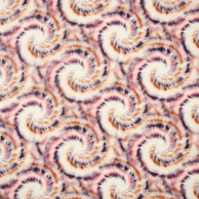 Tkanina wiskozowa w spirale batikowe – krem/brąz, 