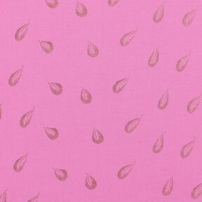 Tkanina wiskozowa z nadrukiem foliowym w pióra – pink, 