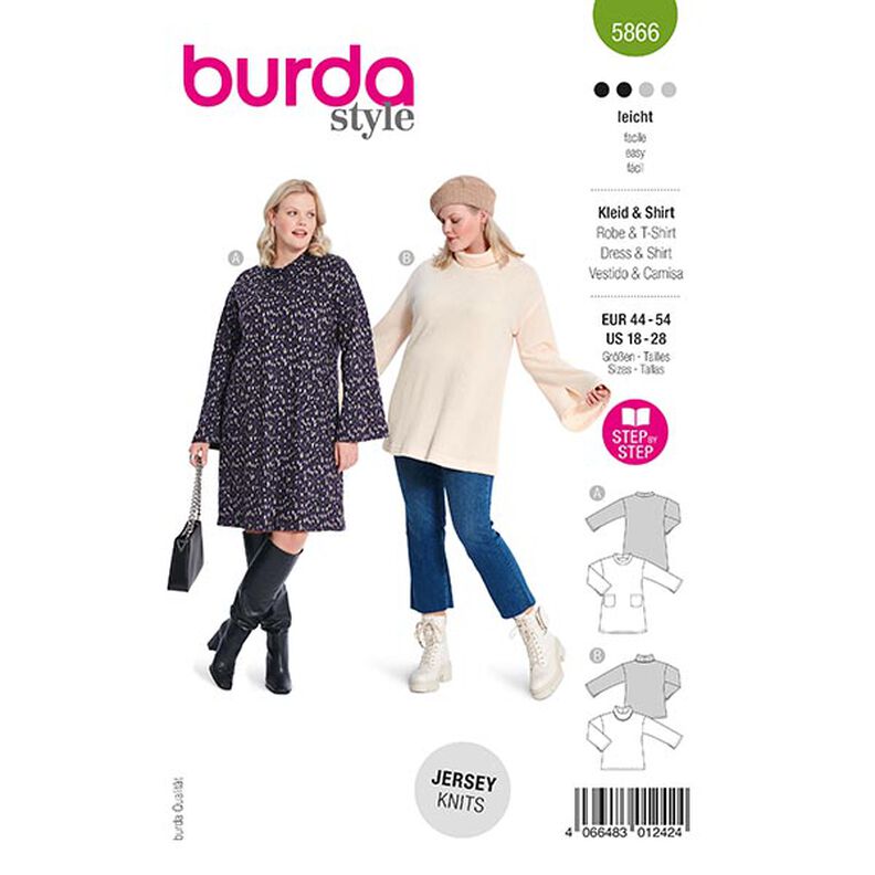 Sukienka / Koszulka Plus-Size | Burda 5866 | 44-54,  image number 1