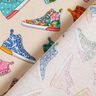 Tkanina bawełniana Kreton kolorowe buty sportowe – jasnobeżowy,  thumbnail number 4