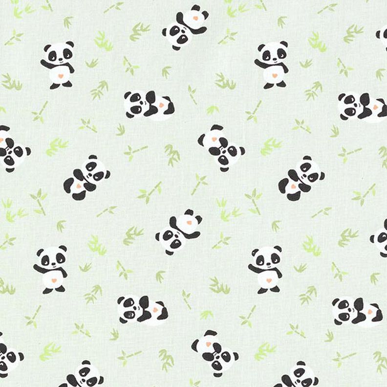 Tkanina bawełniana Kreton przytulanka panda – zieleń,  image number 1