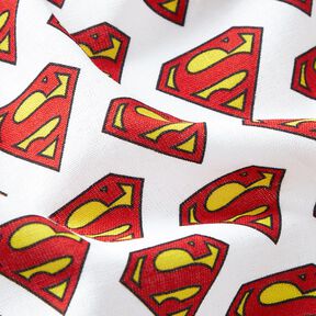 Popelina bawełniana Superman logo Tkanina na licencji | DC Comics – biel, 