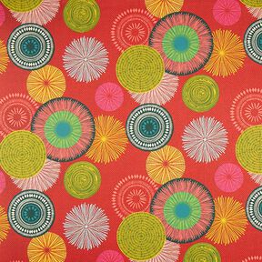 Tkanin dekoracyjna Diagonal bawełniany Duża mandala – czerwień, 