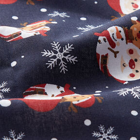 Tkanina bawełniana Kreton Świąteczna radość – ciemnogranatowy, 