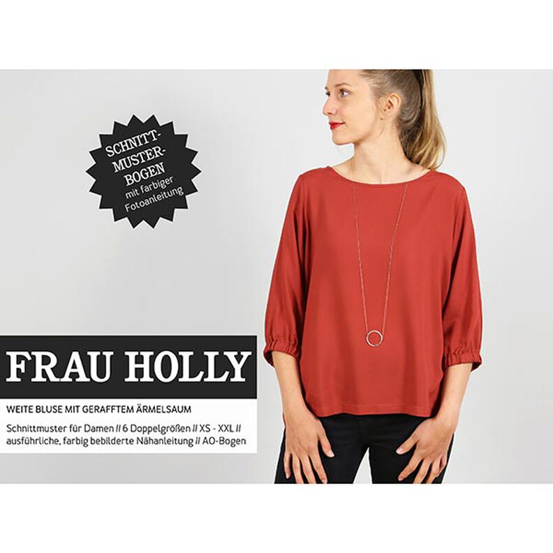 FRAU HOLLY – szeroka bluzka z marszczonymi rękawami, Studio Schnittreif | XS - XXL,  image number 1