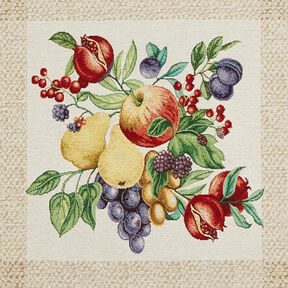 Panel dekoracyjny Gobelin kolorowe owoce – jasnobeżowy/czerwień karminowa, 