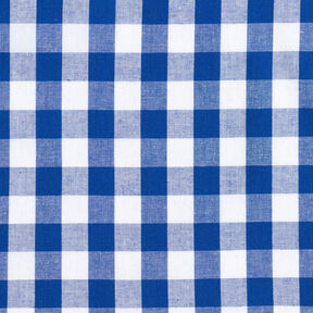 Tkanina bawełniana Kratka Vichy 1,7 cm – błękit królewski/biel, 