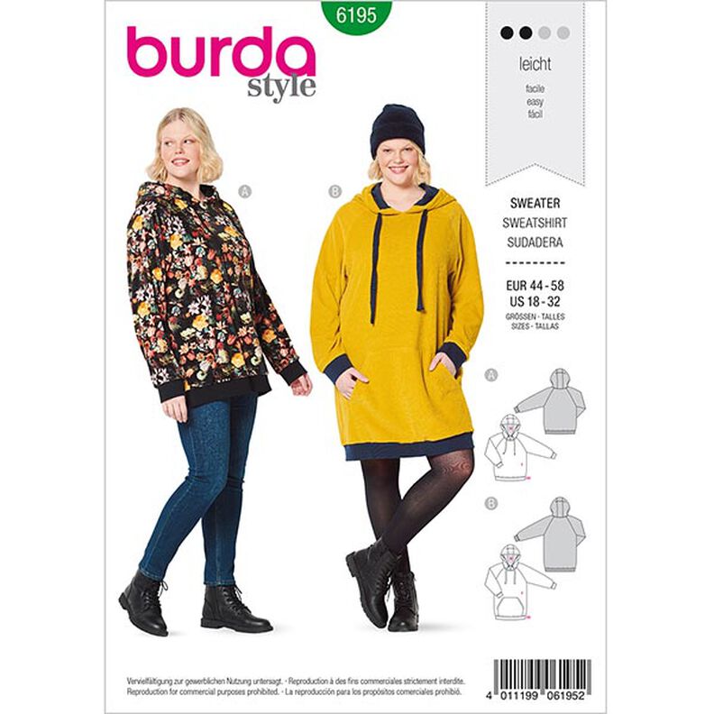 Bluza, Burda 6195 | 44/46-56/58,  image number 1