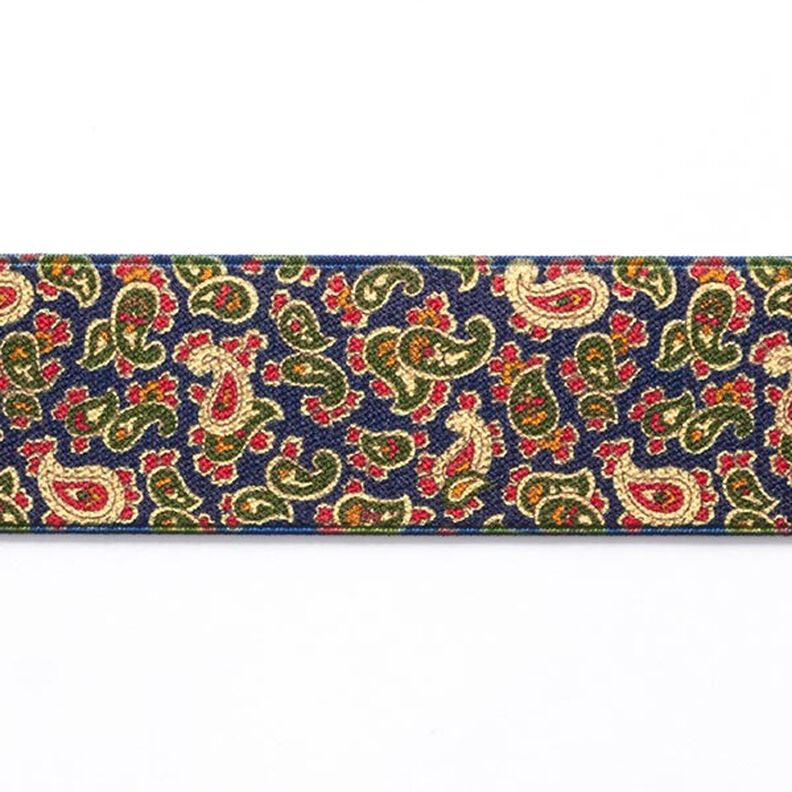 Guma – paisley [ 3,5 cm ] – granat/zieleń,  image number 1