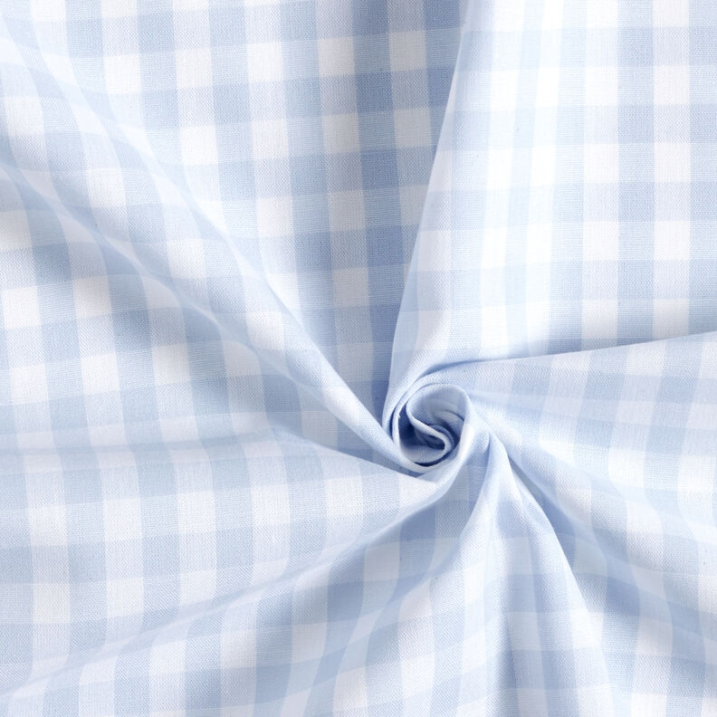 Tkanina bawełniana Kratka Vichy 1 cm – jasnoniebieski jeans/biel,  image number 3