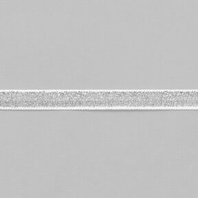 Taśma aksamitna Metaliczny [10 mm] – srebrny metaliczny, 