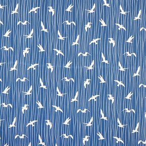 Tkanin dekoracyjna Half panama mewy – niebieski oceaniczny/biel, 