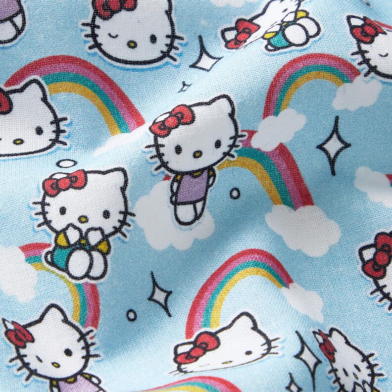 Popelina bawełniana Hello Kitty tęcze Tkanina na licencji | SANRIO – błękitny,  image number 2