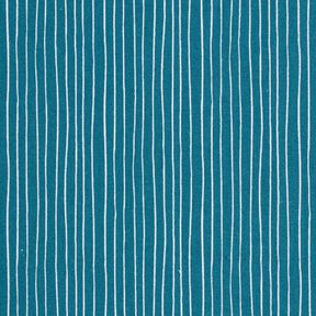 Tkanina bawełniana Kreton delikatne linie – błękit/biel, 
