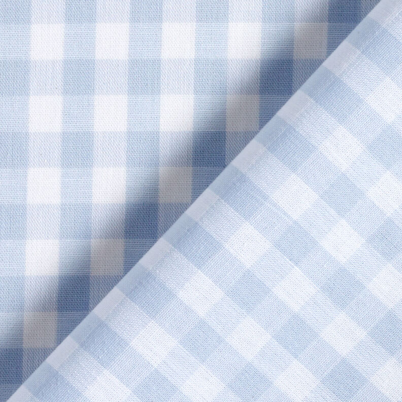 Tkanina bawełniana Kratka Vichy 1 cm – jasnoniebieski jeans/biel,  image number 4