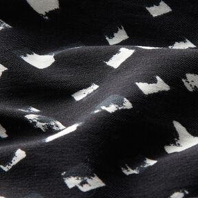 Tkanina spodniowa ze streczem w abstrakcyjne groszki – czarnoniebieski/biel, 