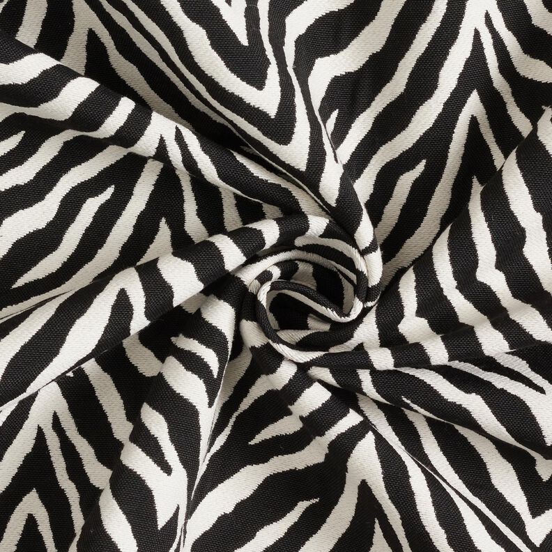 Tkanin dekoracyjna Żakard zebra – kość słoniowa/czerń,  image number 3