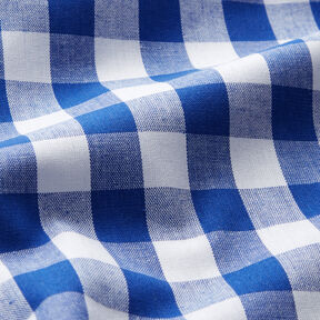Tkanina bawełniana Kratka Vichy 1,7 cm – błękit królewski/biel, 