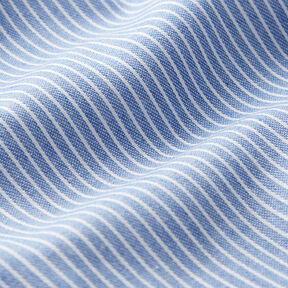 Tkanina na bluzki Mieszanka bawełny paski – jasnoniebieski/biel, 