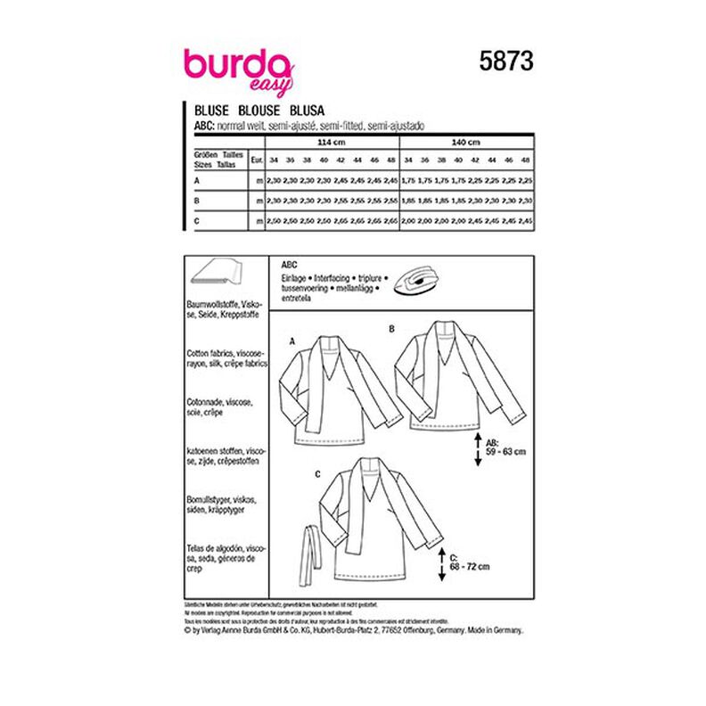 Bluzka | Burda 5873 | 34-48,  image number 12