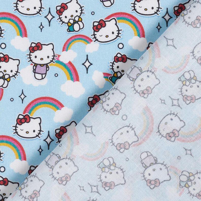 Popelina bawełniana Hello Kitty tęcze Tkanina na licencji | SANRIO – błękitny,  image number 4