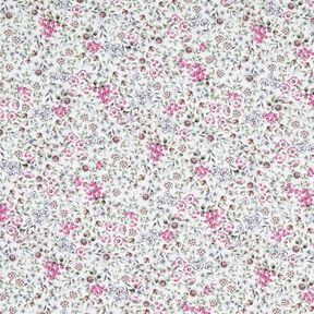 Popelina bawełniana morze kwiatów nadruk cyfrowy – biel/purpura, 