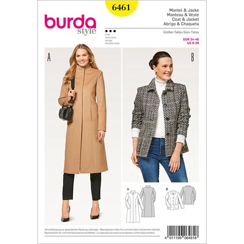 Płaszcz | Kurtka, Burda 6461 | 34 - 46,  image number 1