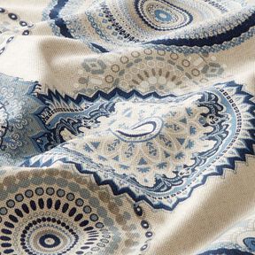 Tkanina dekoracyjna half panama Mandala – błękit, 