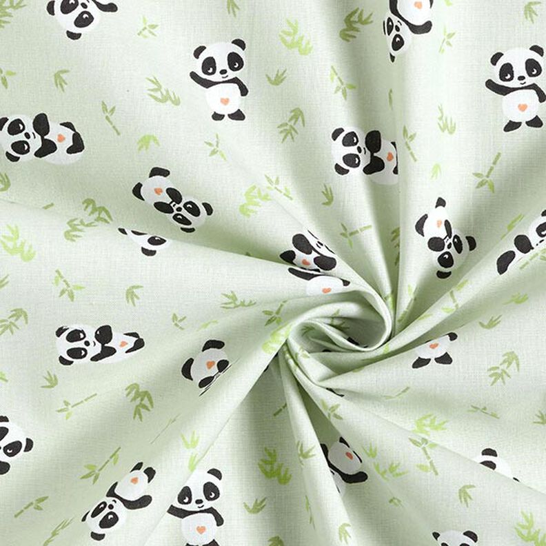 Tkanina bawełniana Kreton przytulanka panda – zieleń,  image number 3