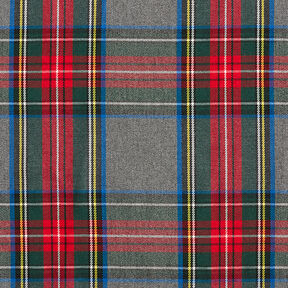 Tkanina spodniowa strecz Szkocka krata – szary łupek/czerwień, 
