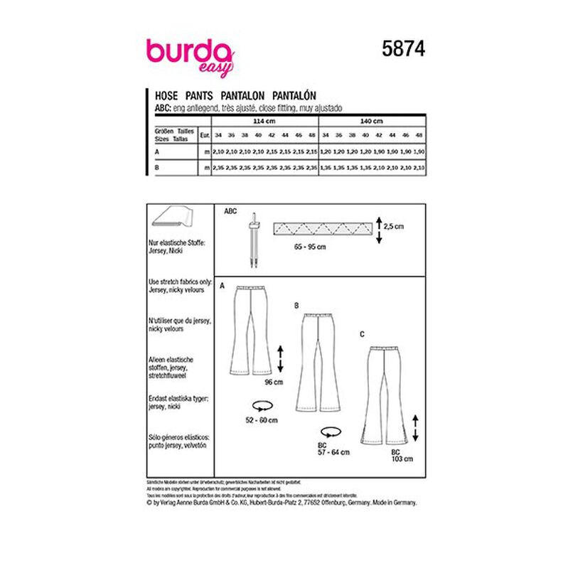 Spodnie | Burda 5874 | 34-48,  image number 12