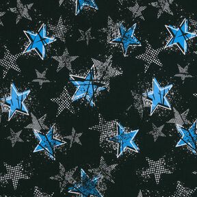 Dzianina dresowa pętelkowa French Terry Odmiany gwiazd | Glitzerpüppi – czerń/błękit, 