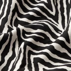 Tkanin dekoracyjna Żakard zebra – kość słoniowa/czerń, 
