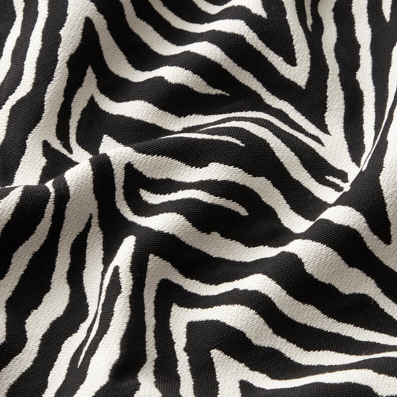 Tkanin dekoracyjna Żakard zebra – kość słoniowa/czerń,  image number 2