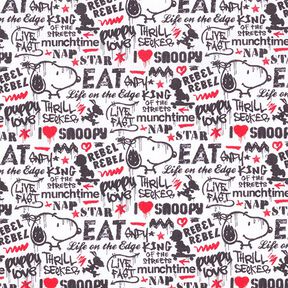 Popelina bawełniana tkanina na licencji Snoopy graffiti | Peanuts ™ – biel, 