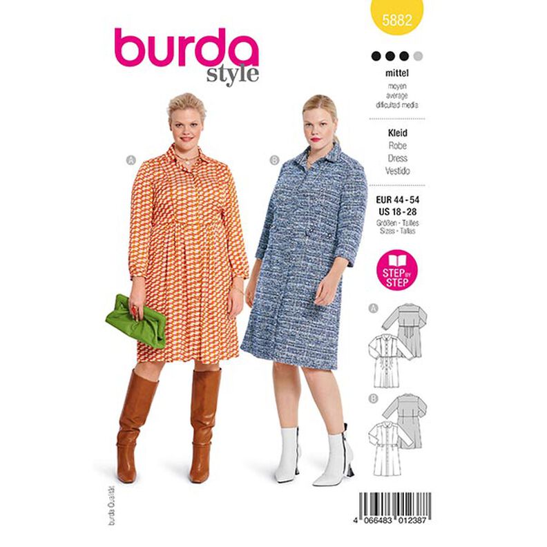 Sukienka Plus-Size | Burda 5882 | 44-54,  image number 1