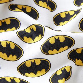 Popelina bawełniana Batman logo Tkanina na licencji | DC Comics – biel, 